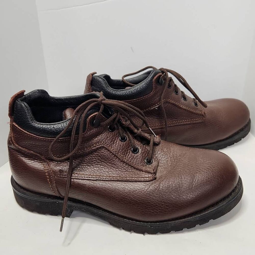 P.W. Minor Mens Chesnut Brown Leather Lace Up Ankle Work Boot Shoes Size 9.5